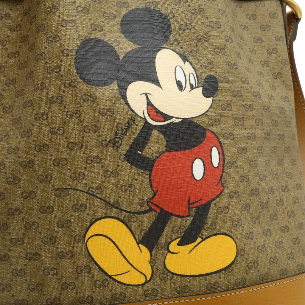Gucci Beige Light Brown Coated Canvas Leather Shoulder Bag (Pre-Owned)