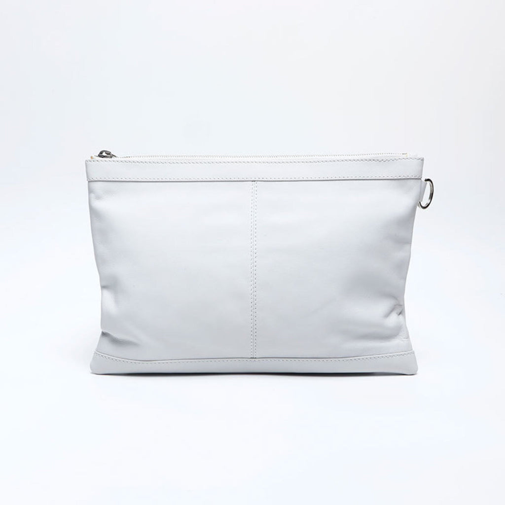 Balenciaga White Leather Clutch