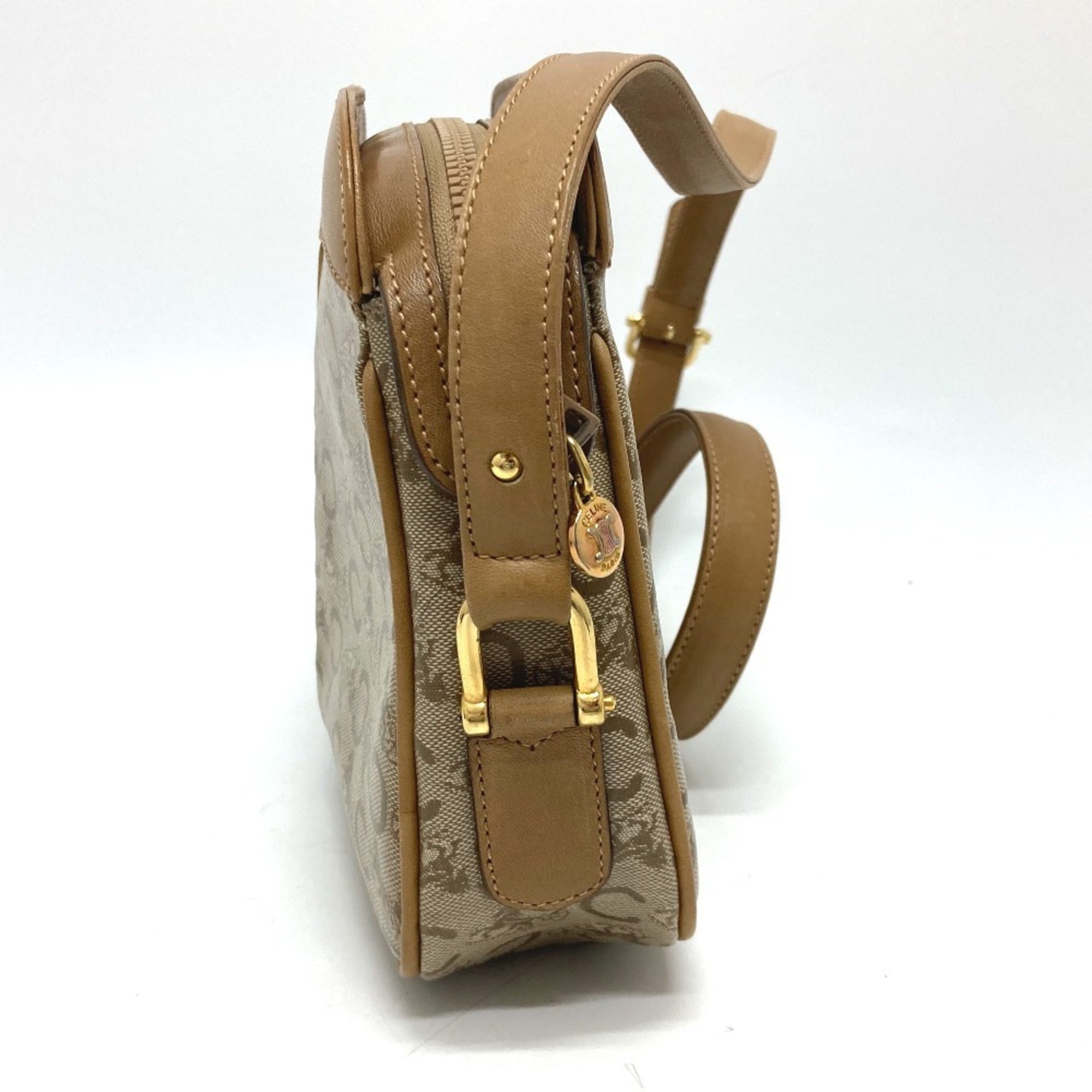 Celine Macadam Beige Pvc Leather Shoulder Bag