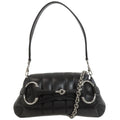 Gucci Horsebit Black Leather Handbag (Pre-Owned)
