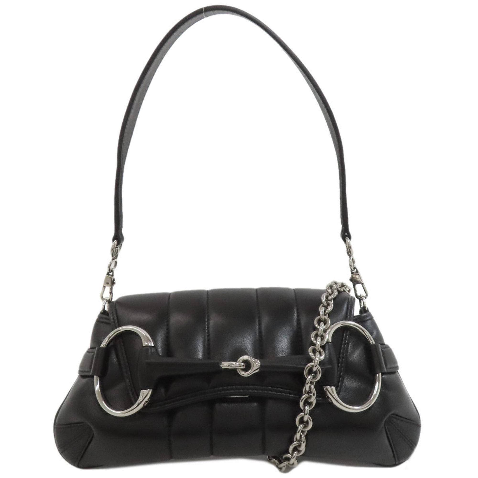 Gucci Horsebit Black Leather Handbag (Pre-Owned)