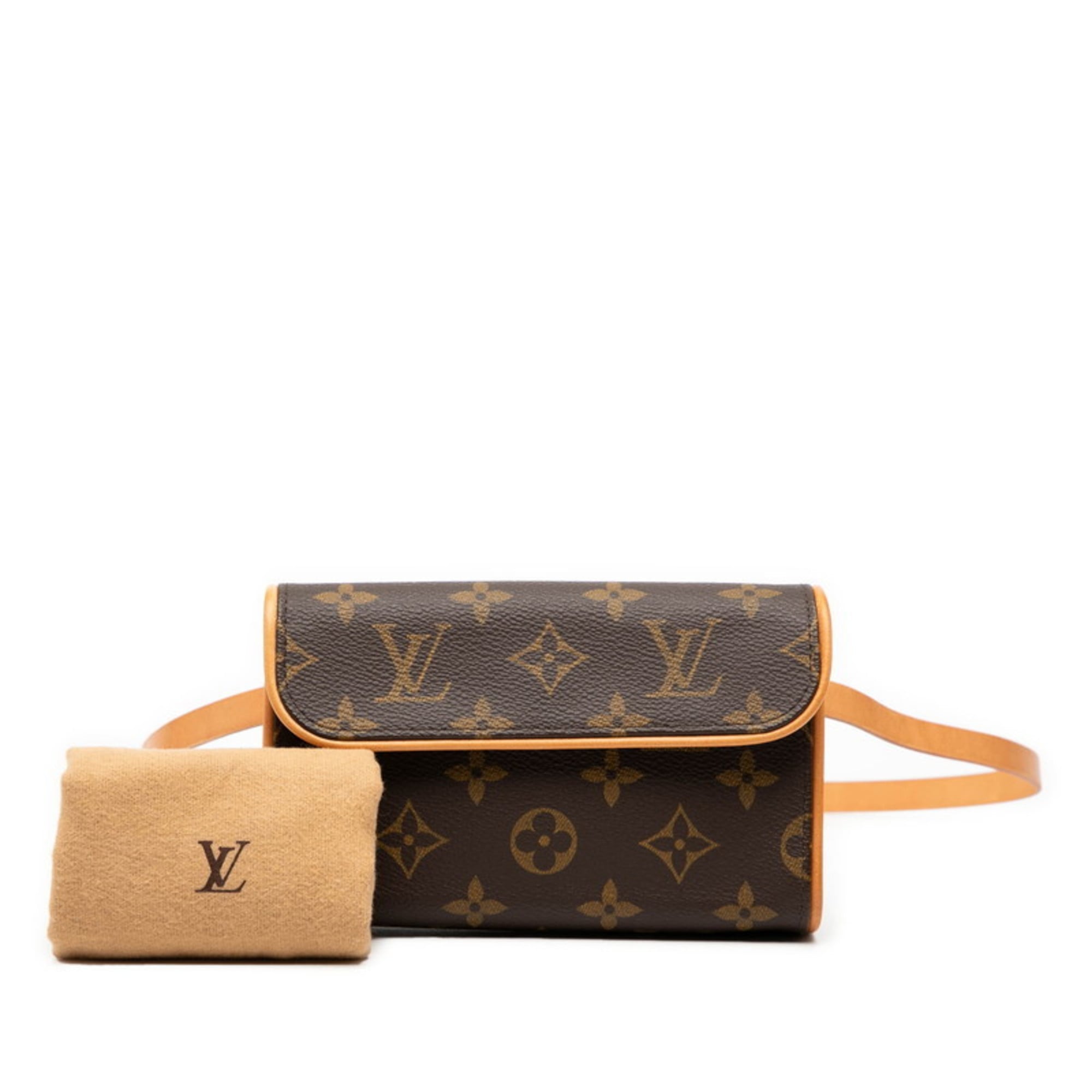 Louis Vuitton Brown Pvc Leather Pochette Sling Bag