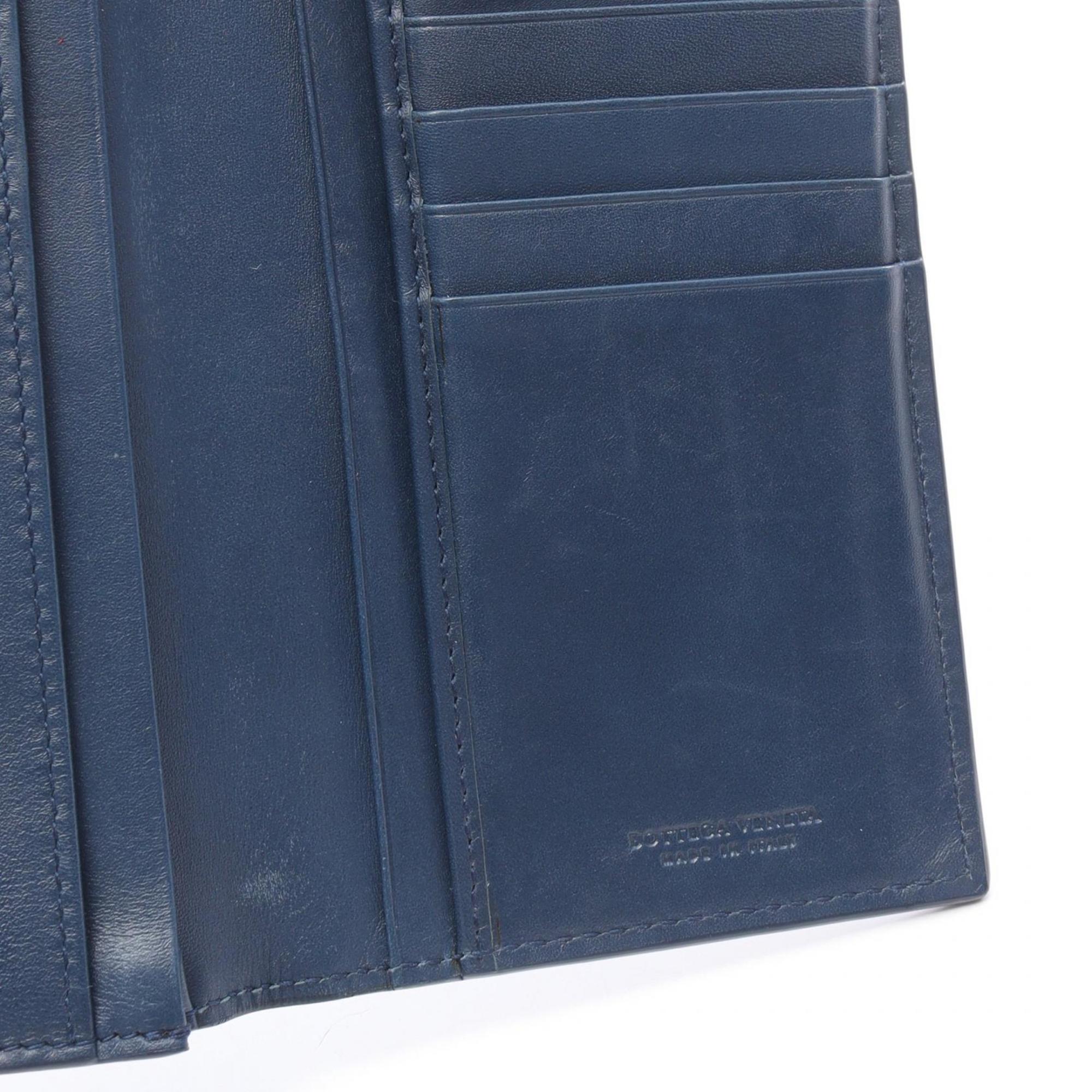 Bottega Veneta Blue Leather Long Wallet (Bi-Fold)