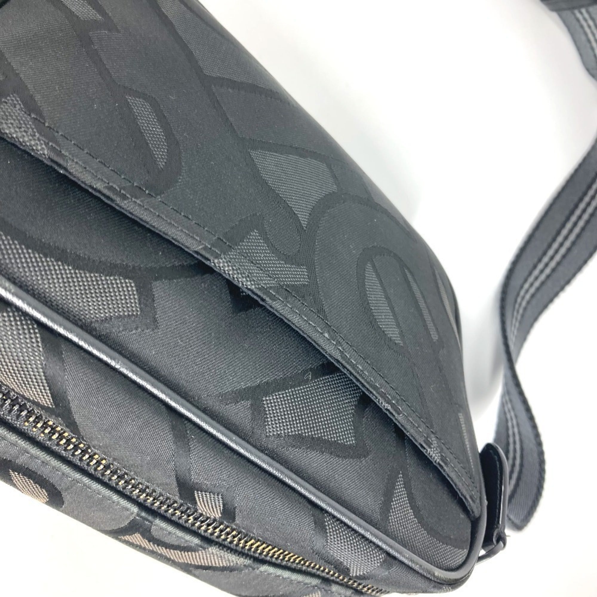 Burberry Black Gray Nylon Canvas Pochette Shoulder Bag