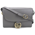 Gucci Gray Leather Shoulder Bag (Pre-Owned)