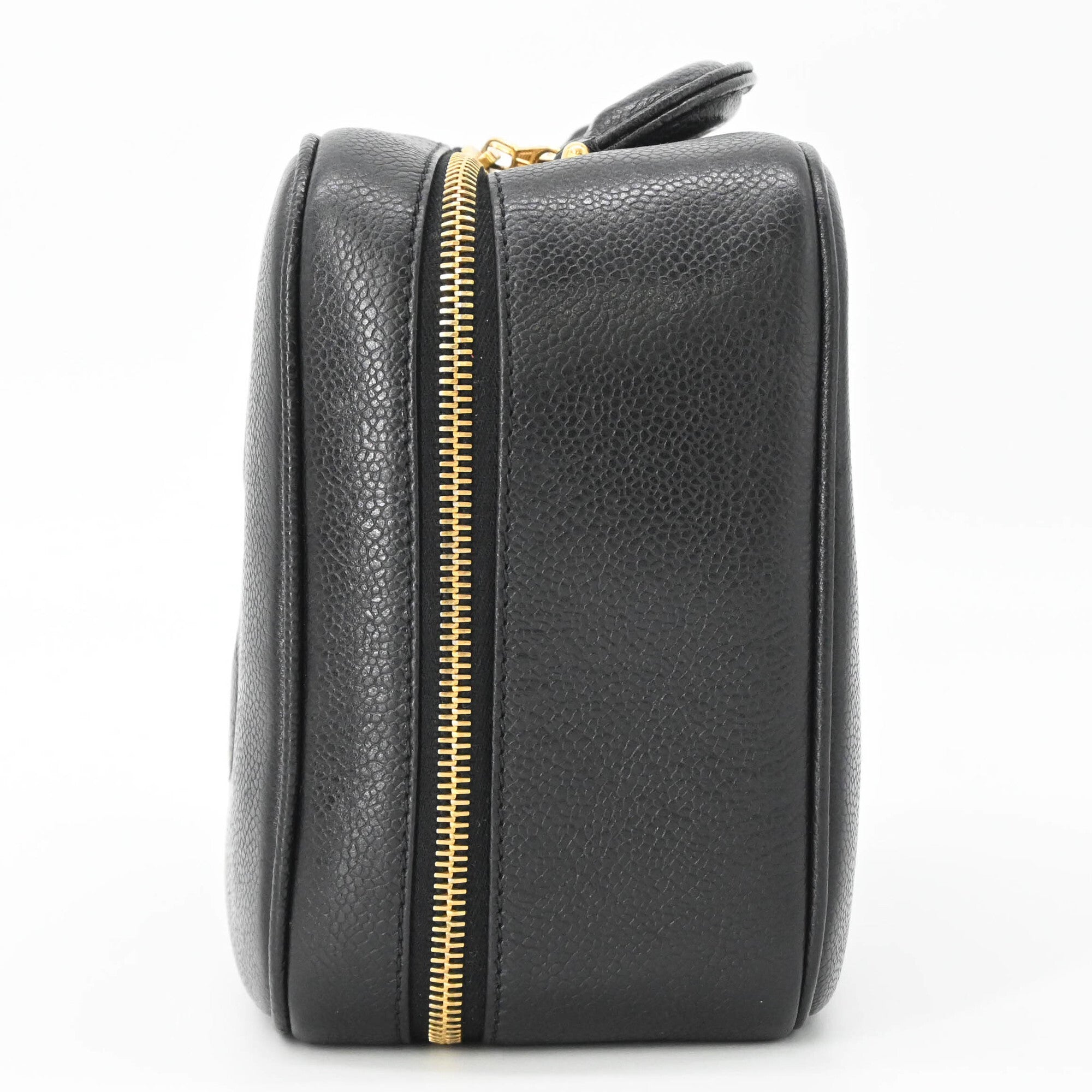 Chanel Black Leather Handbag Vanity Bag