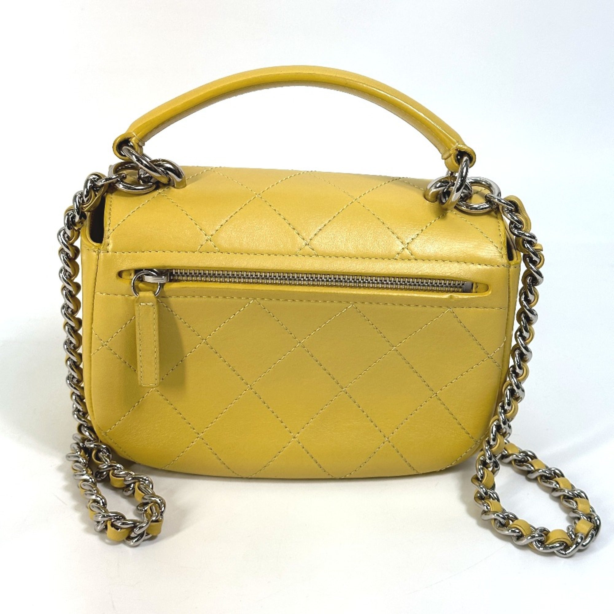 Chanel Yellow Leather Shoulder Bag