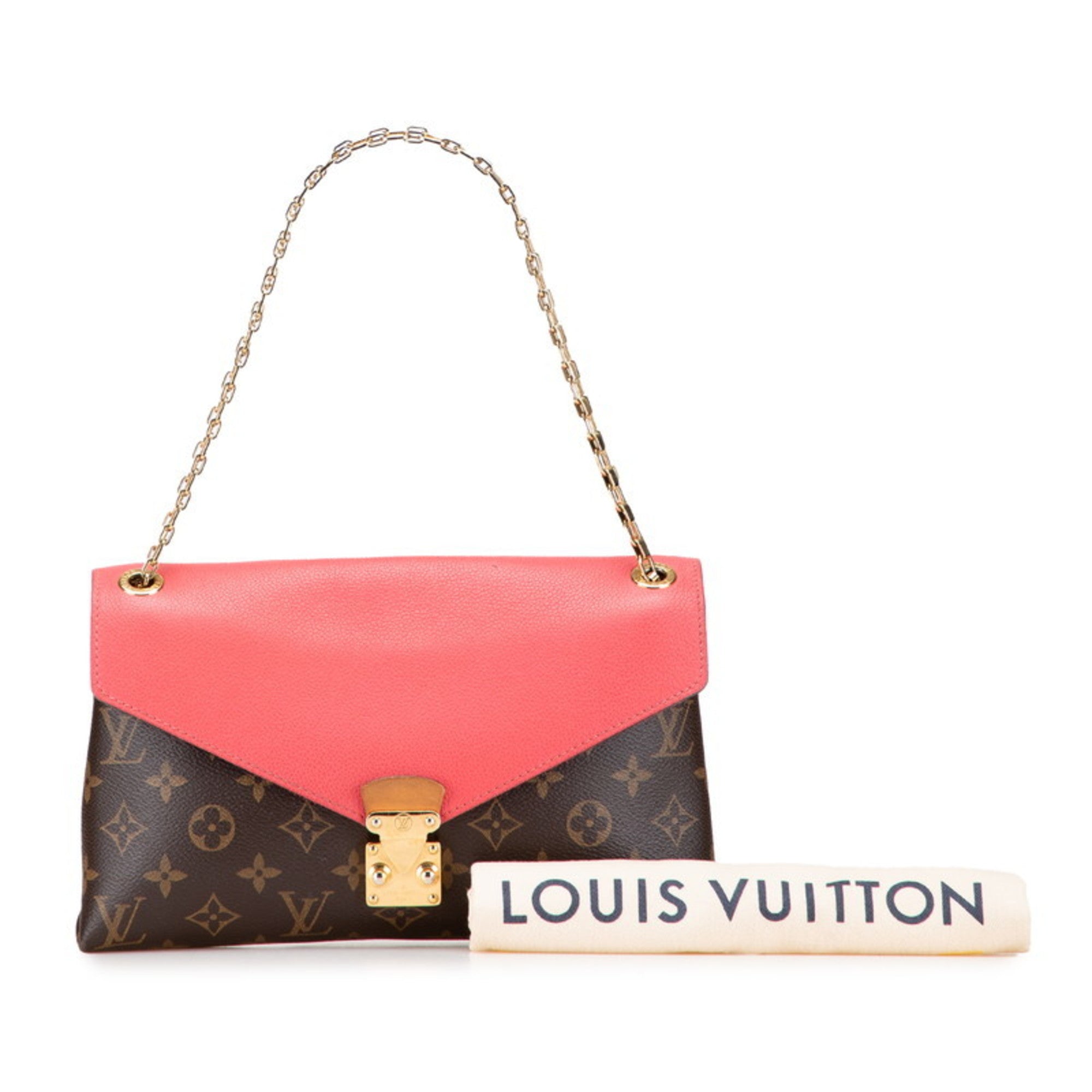 Louis Vuitton Monogram Brown Rose Litchi Pvc Leather Shoulder Bag