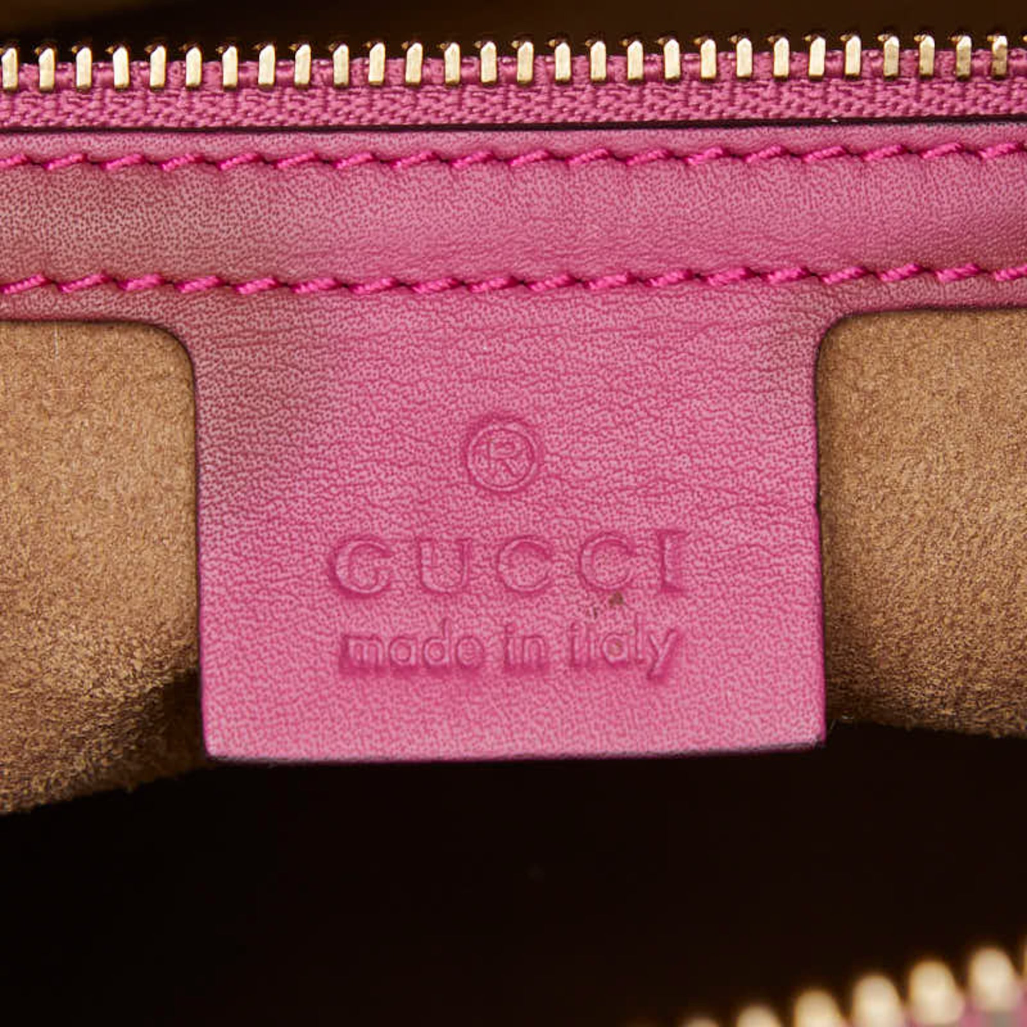 Gucci Beige Pink Red Color Pvc Leather Handbag Shoulder Bag (Pre-Owned)