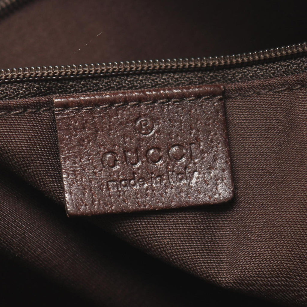 Gucci Beige Brown Canvas Leather Handbag Shoulder Bag (Pre-Owned)