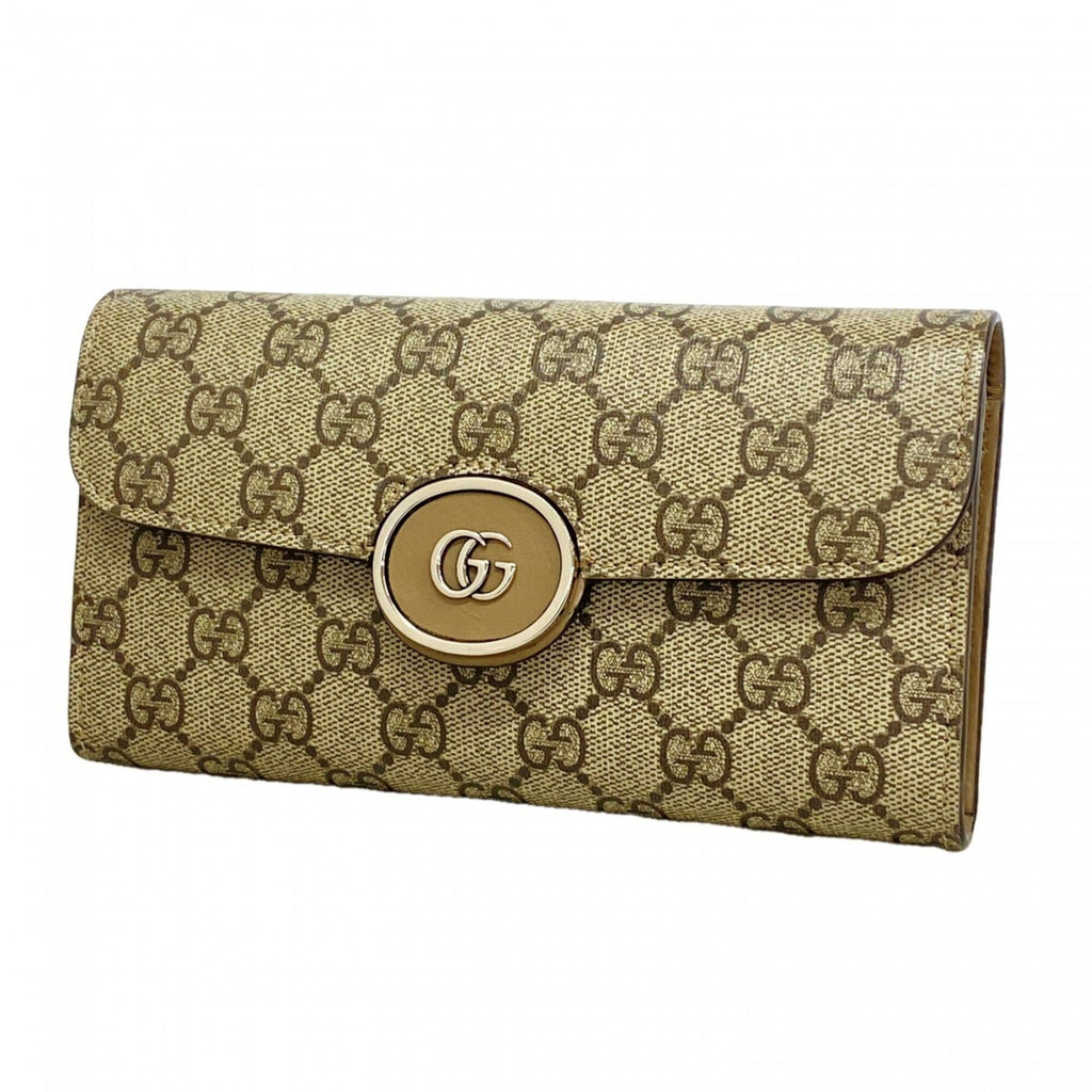 Gucci Brown Pvc Long Wallet (Bi-Fold) (Pre-Owned)