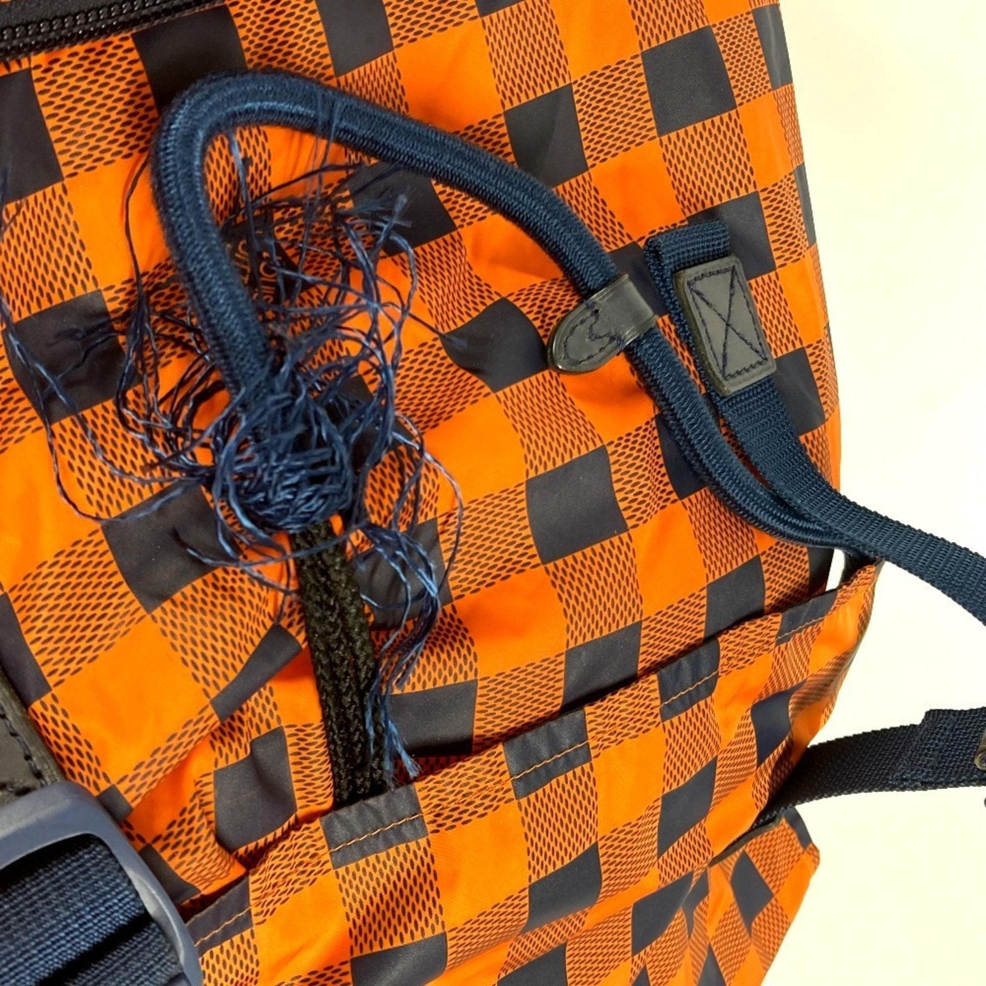 Louis Vuitton Damier Canvas Navy Orange Nylon Backpack