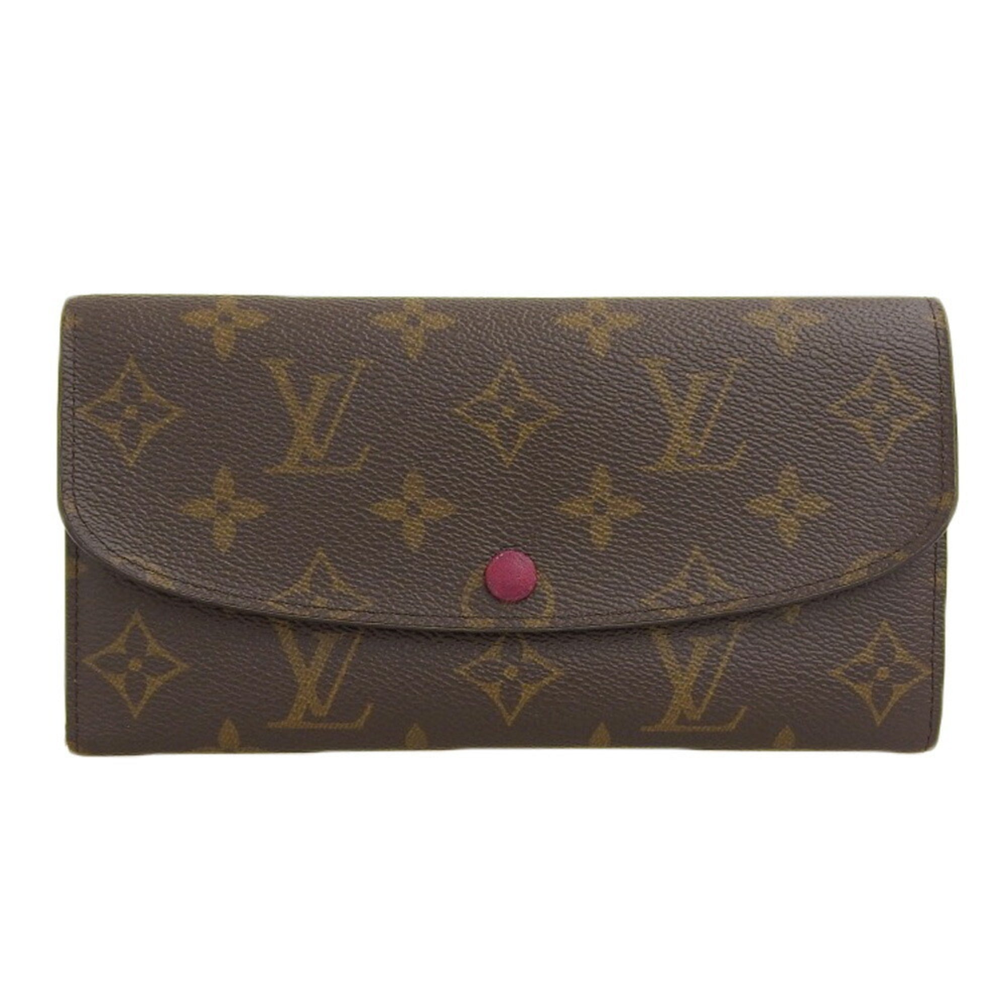 Louis Vuitton Fuchsia Monogram Purple Red Color Pvc Long Wallet