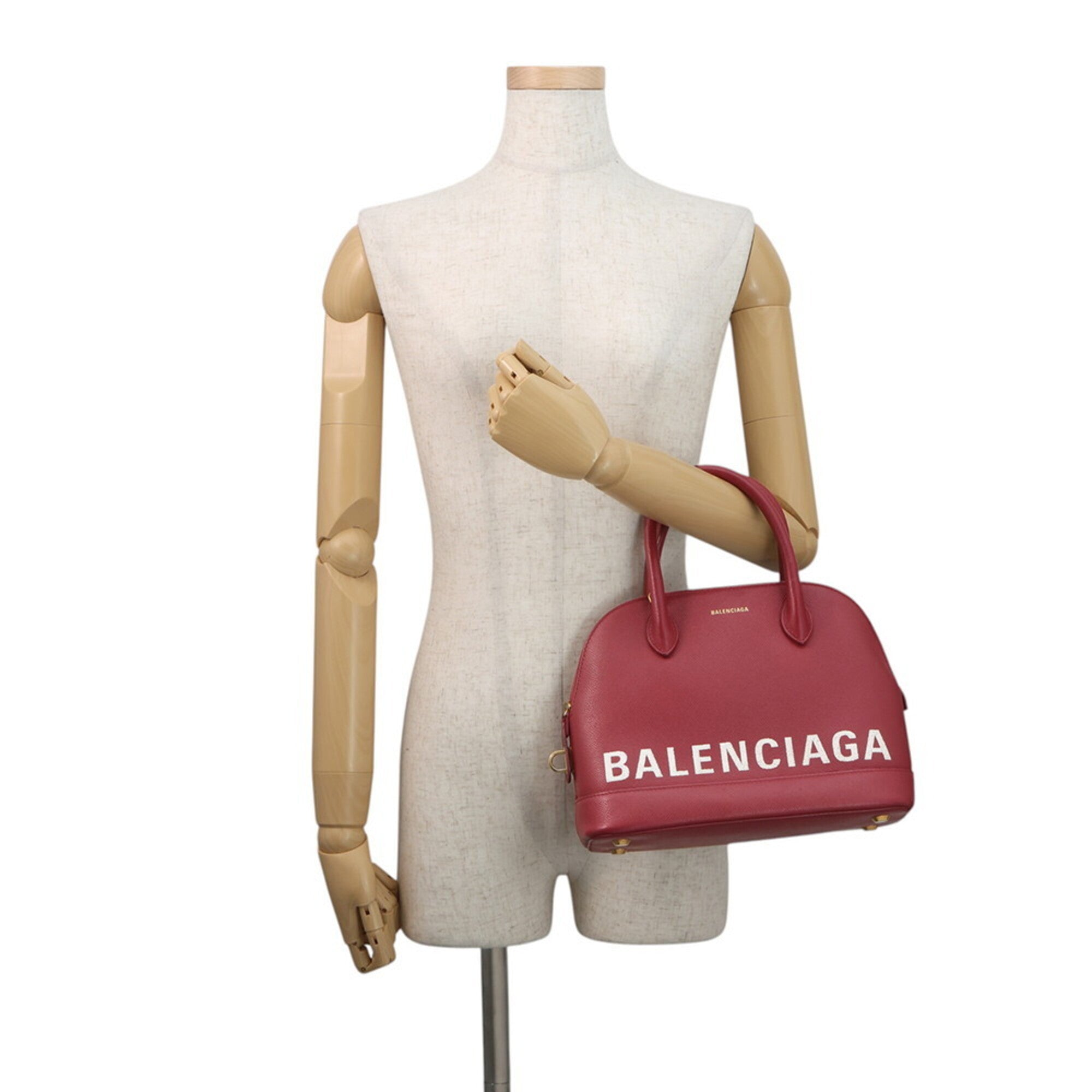 Balenciaga Red Color Leather Handbag Shoulder