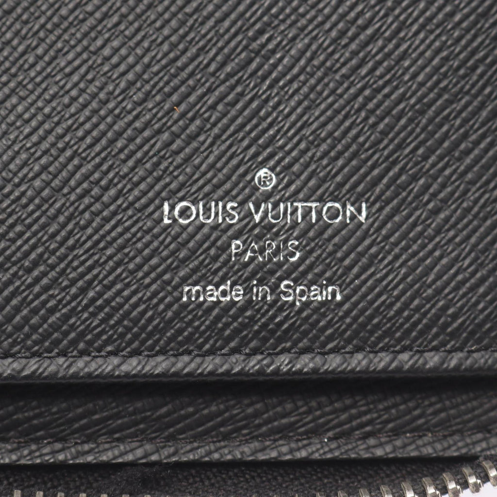 Louis Vuitton Taiga Black Taiga Leather Long Wallet