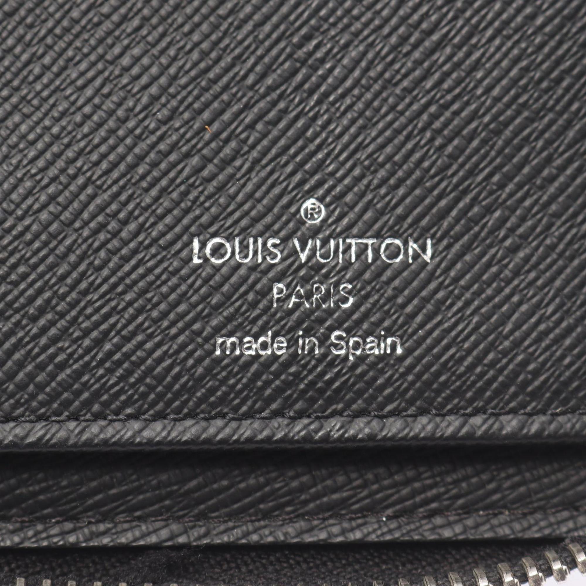 Louis Vuitton Taiga Black Taiga Leather Long Wallet