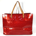 Louis Vuitton Red Color Monogram Vernis Boston Bag Shoulder Bag Tote Bag