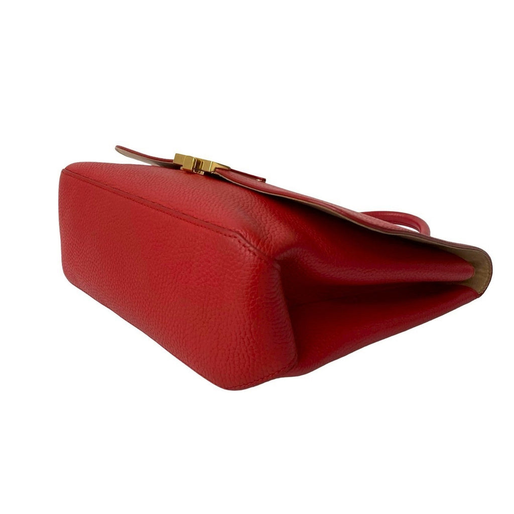 Louis Vuitton Red Color Leather Handbag Shoulder Bag Tote Bag