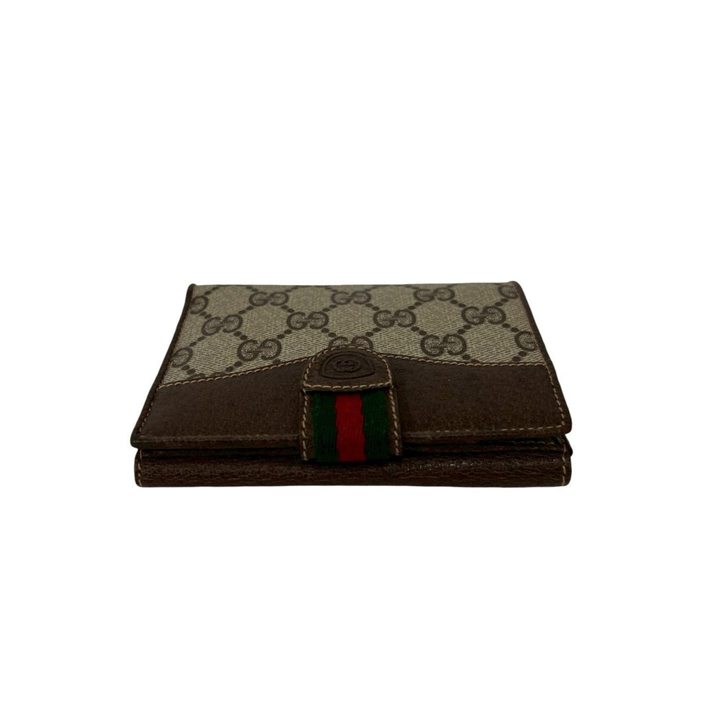 Gucci Brown Green Red Color Leather Pvc Wallet (Bi-Fold) (Pre-Owned)