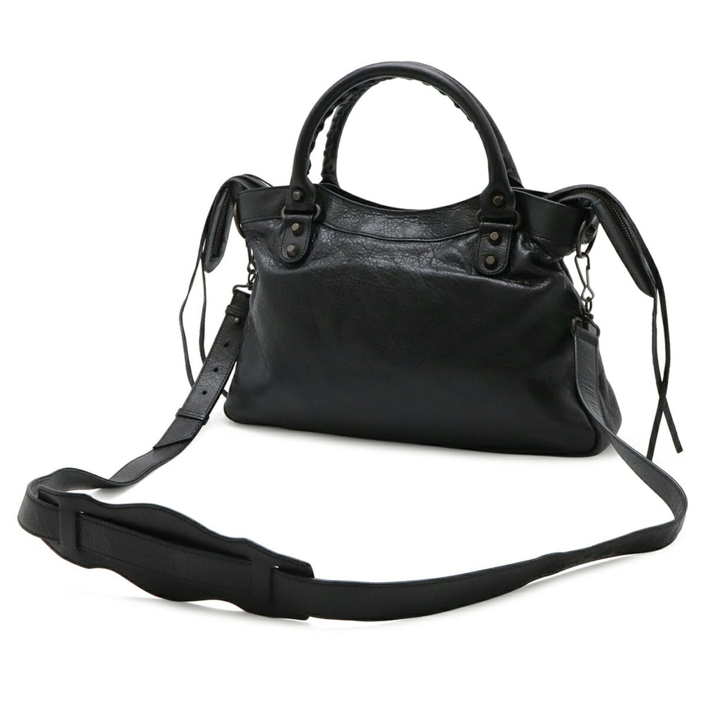 Balenciaga Black Leather Handbag Shoulder Bag Tote