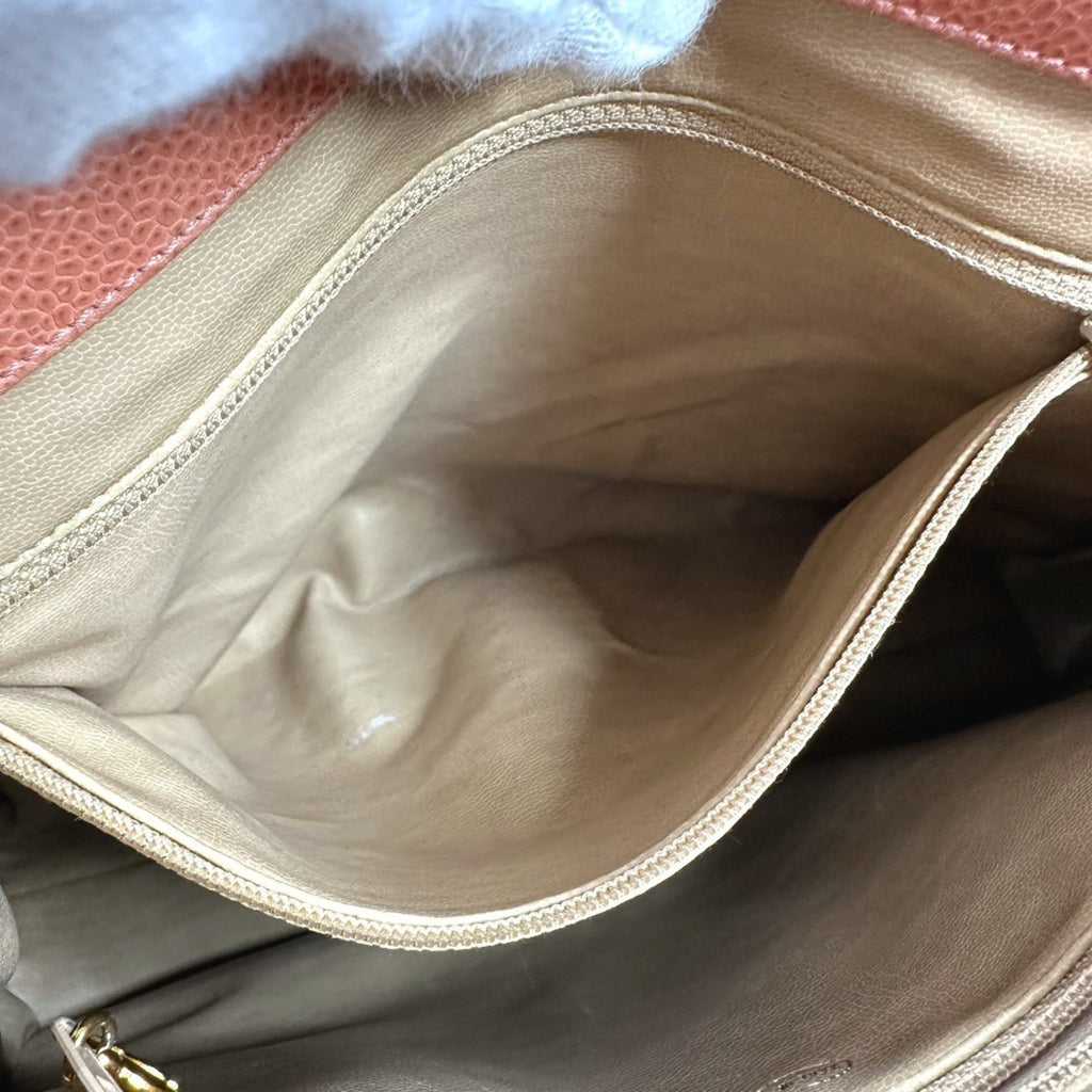 Chanel Pink Grained Calfskin Shoulder Bag Tote Bag