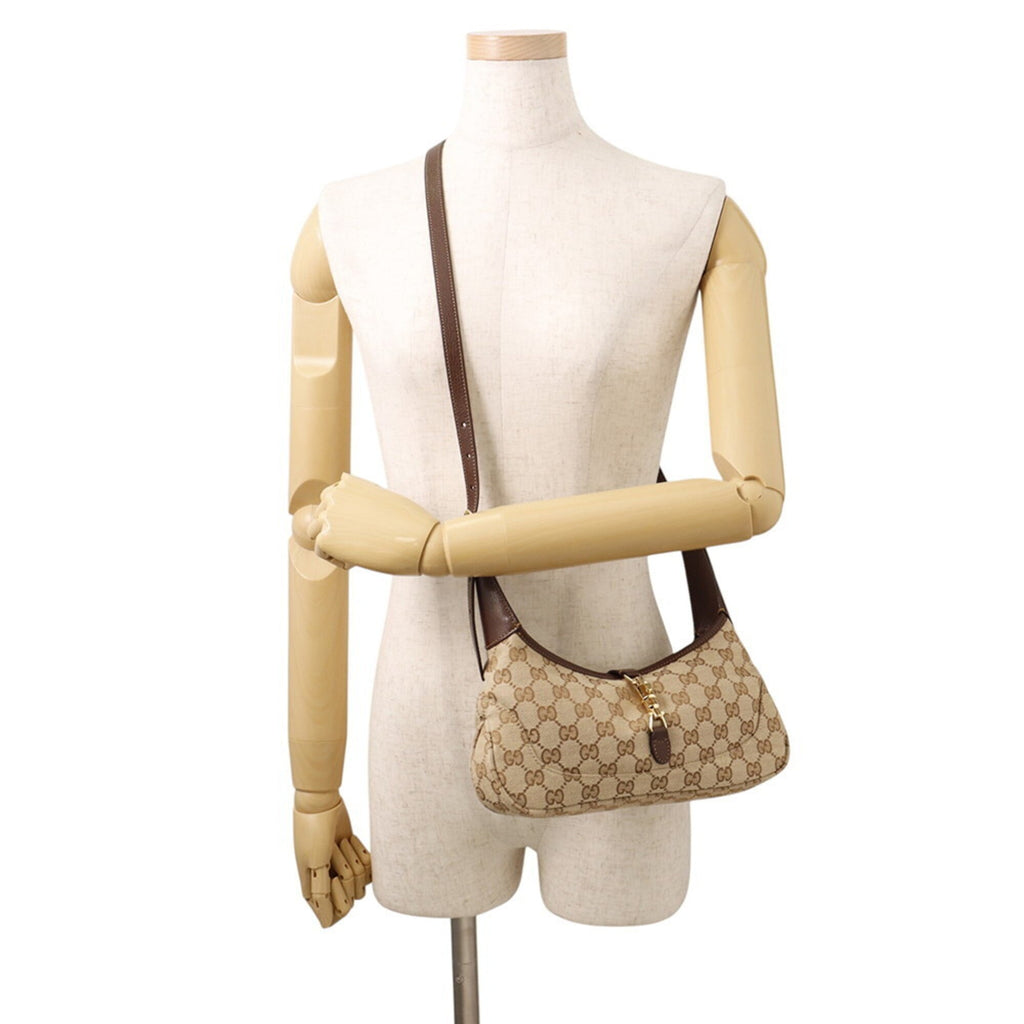Gucci Brown Gg Canvas Leather Handbag Shoulder Bag (Pre-Owned)