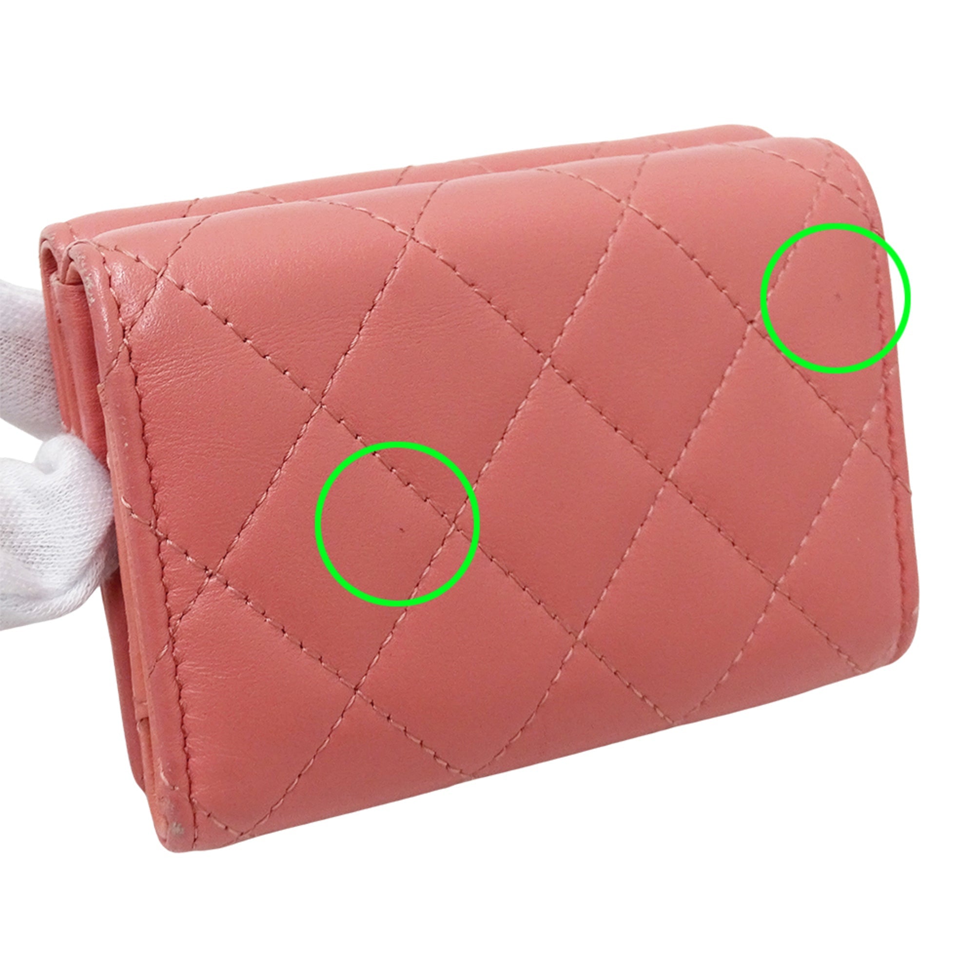 Chanel Pink Leather Wallet (Tri-Fold)