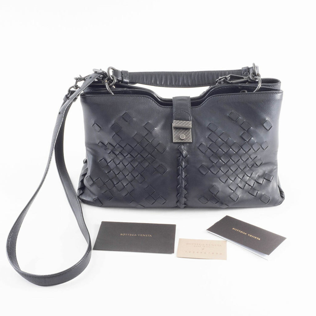 Bottega Veneta Black Leather Shoulder Bag