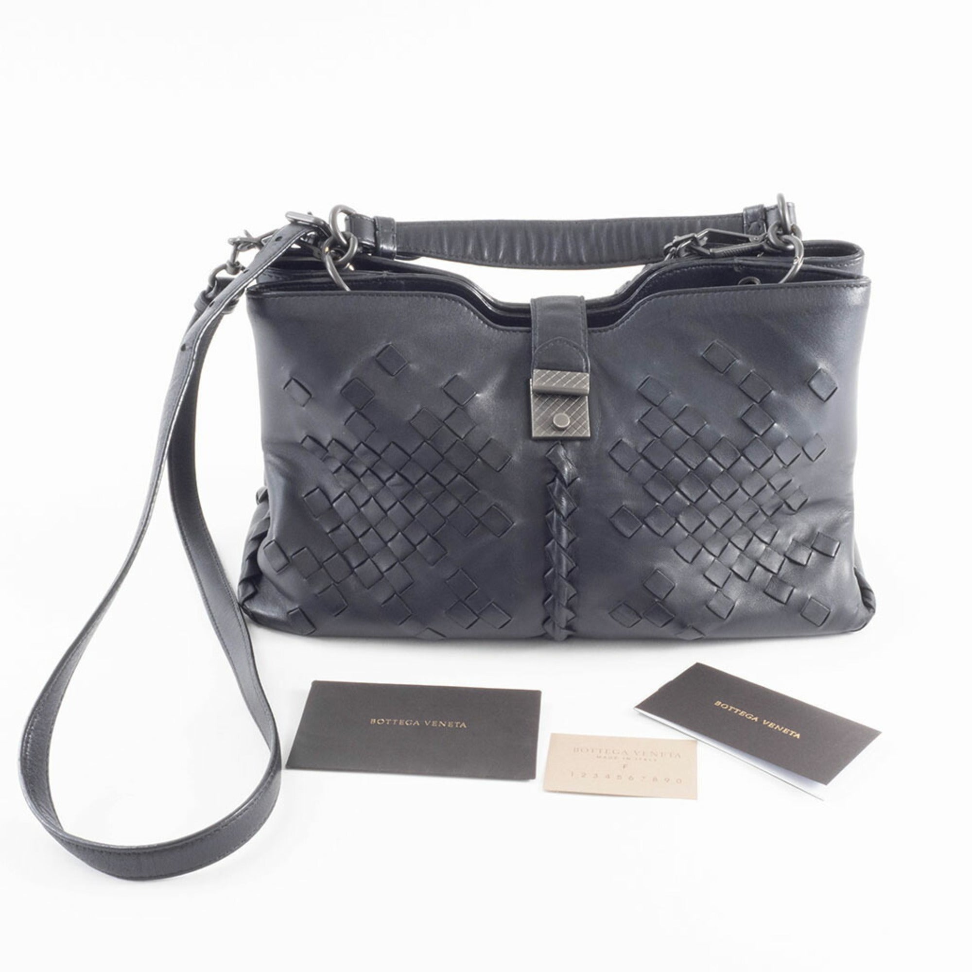 Bottega Veneta Black Leather Shoulder Bag