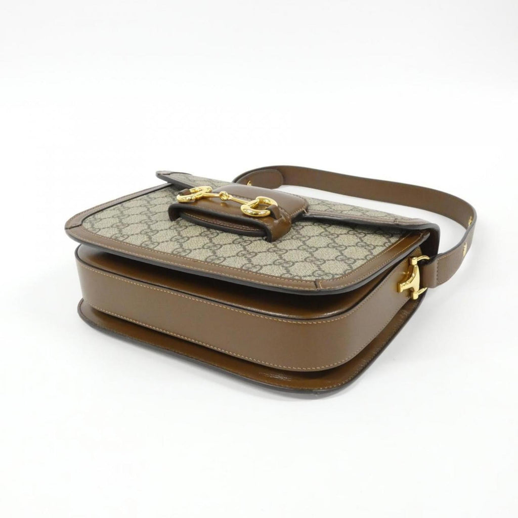 Gucci Beige Brown Gg Supreme Shoulder Bag (Pre-Owned)