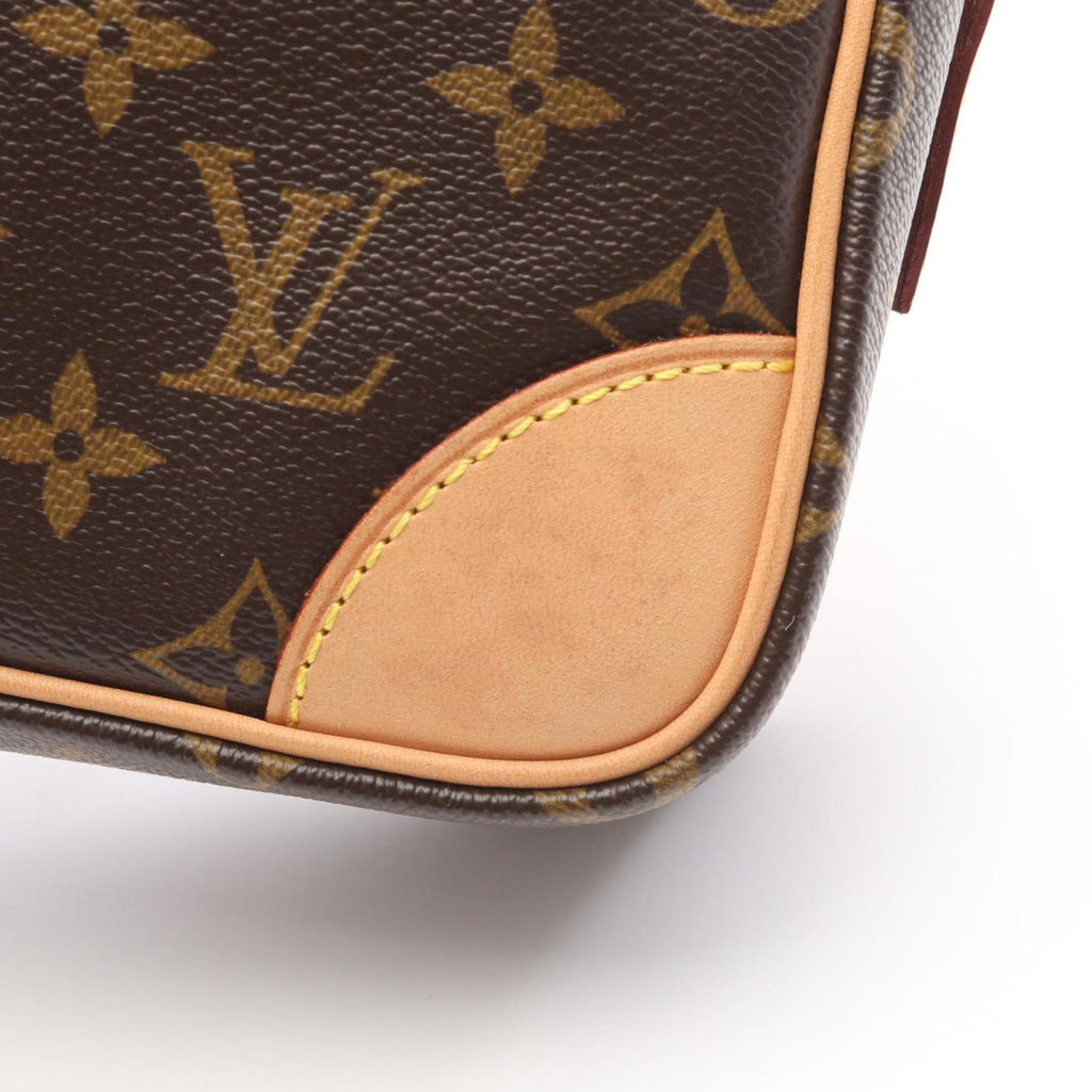 Louis Vuitton Brown Coated Canvas Leather Handbag Shoulder Bag