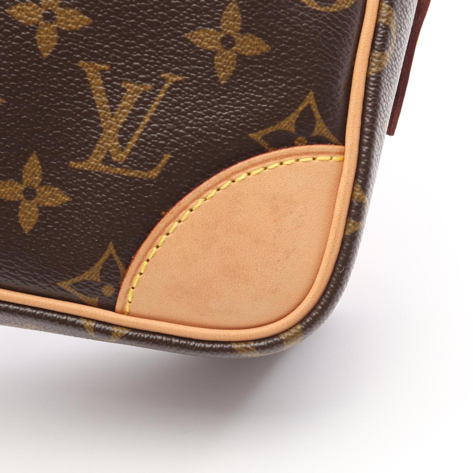 Louis Vuitton Brown Coated Canvas Leather Handbag Shoulder Bag
