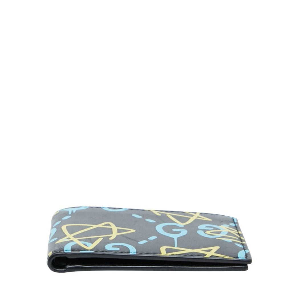 Gucci Black Blue Yellow Pvc Leather Wallet (Bi-Fold) (Pre-Owned)