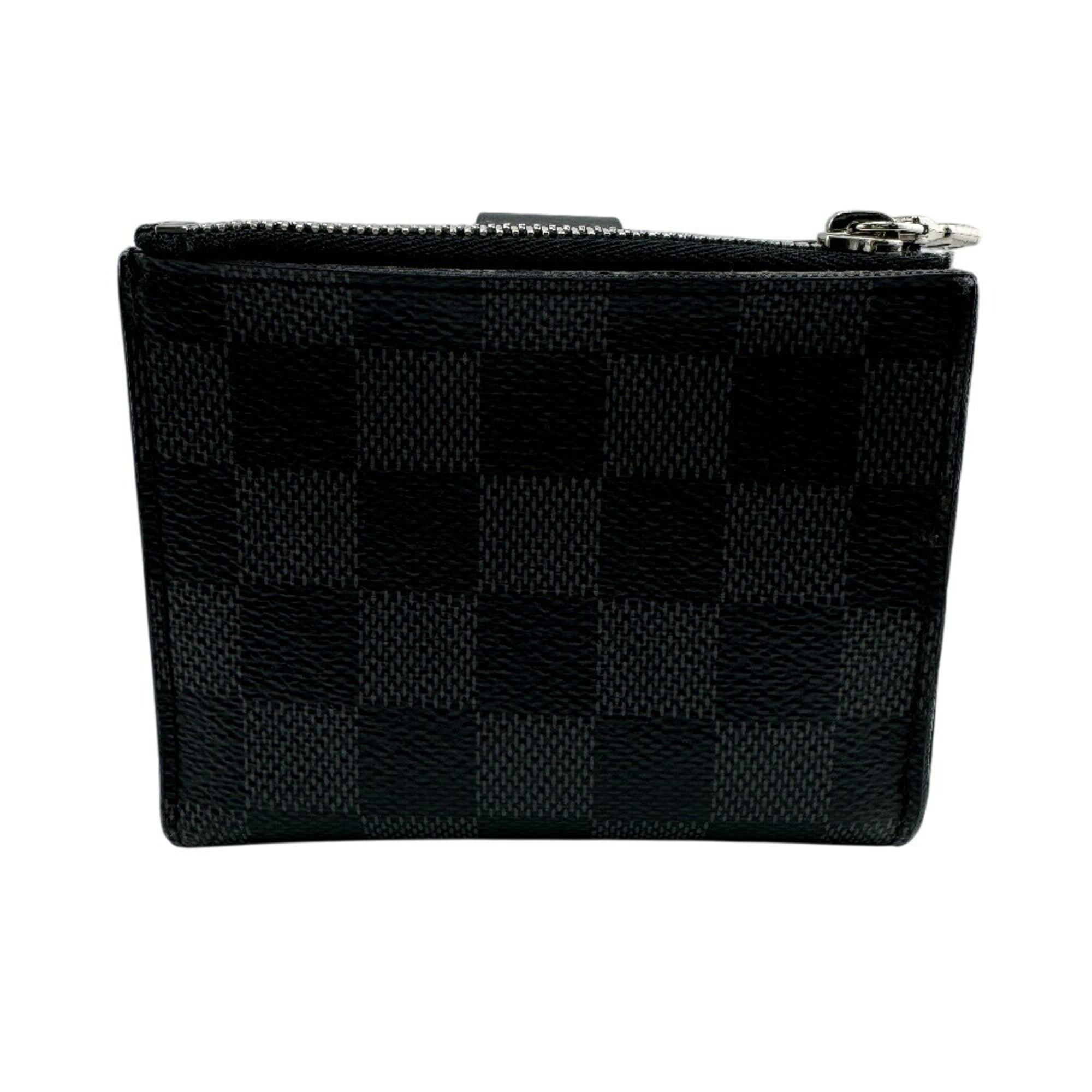 Louis Vuitton Black Gray Leather Wallet
