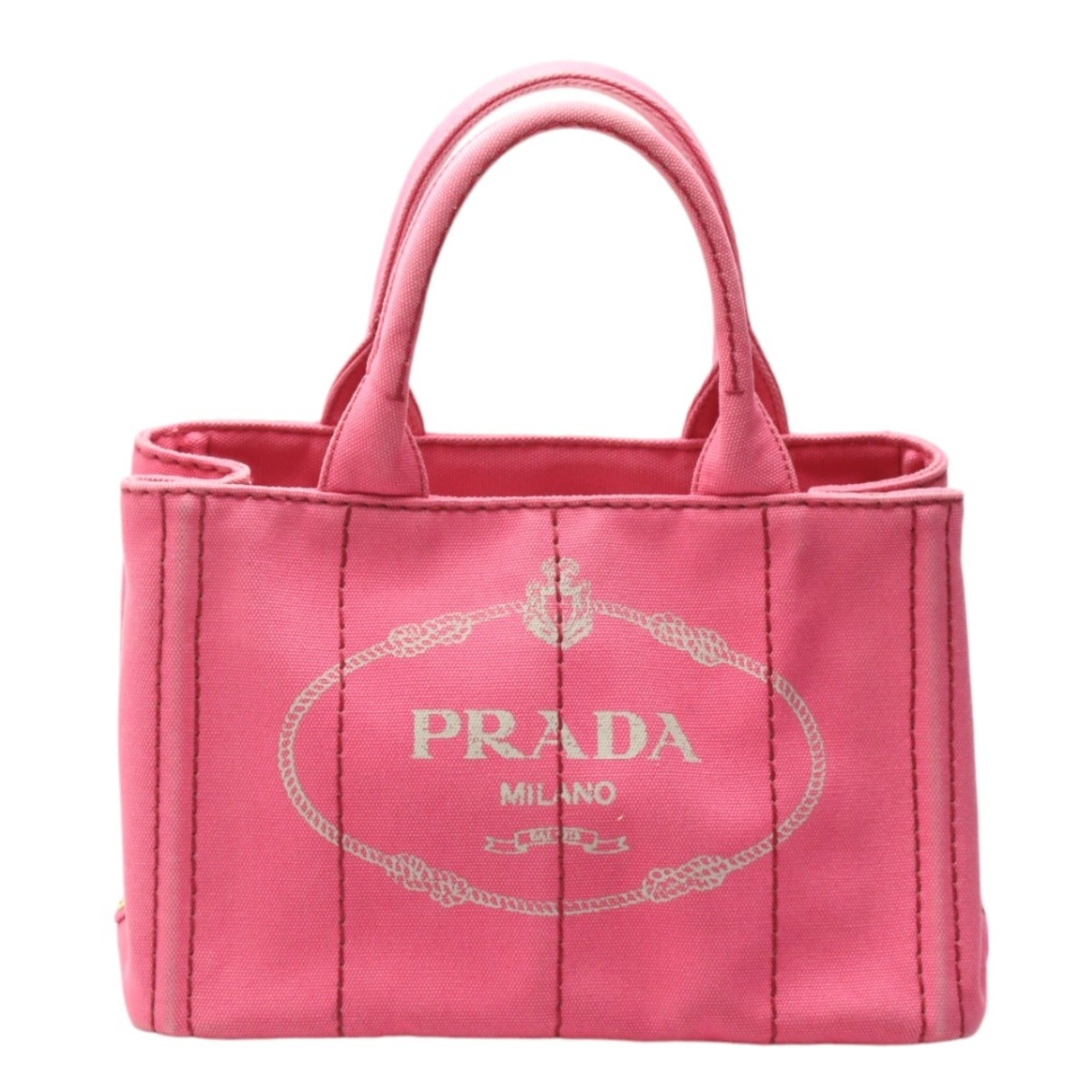 Prada Canapa Pink Cotton Canvas Tote Bag