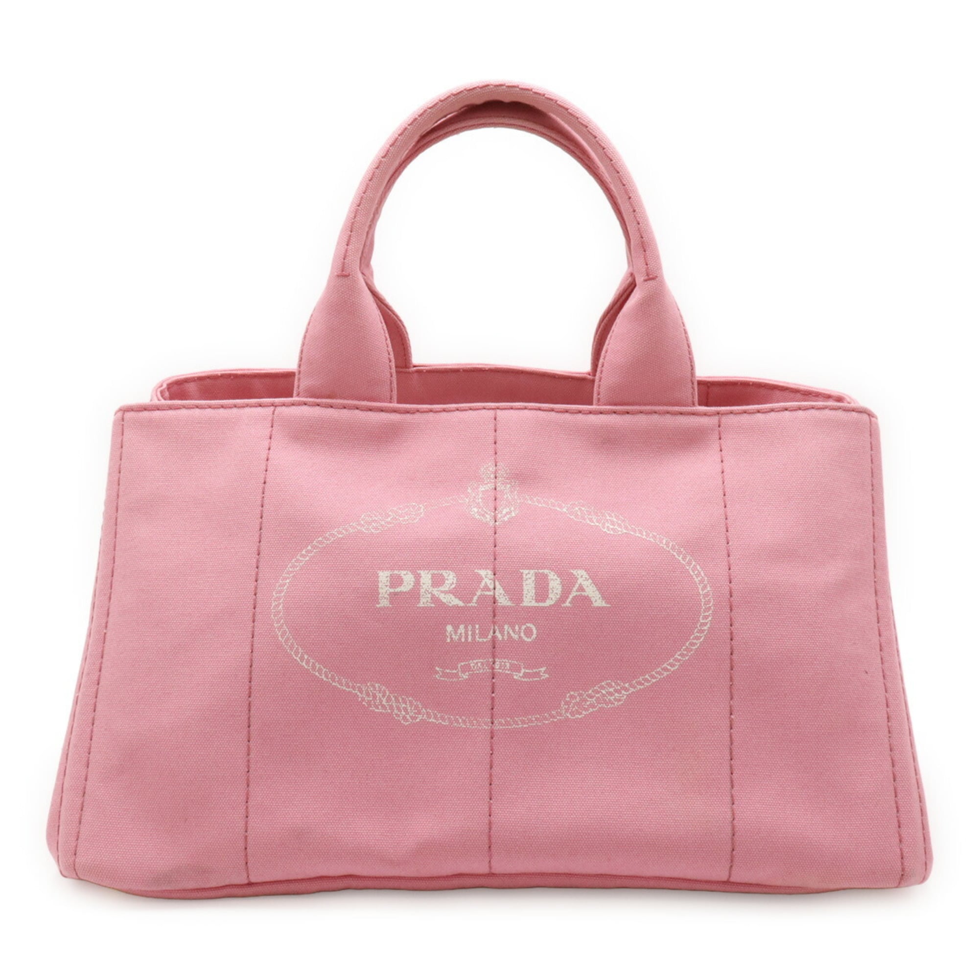 Prada Canapa Pink Canvas Handbag Tote Bag