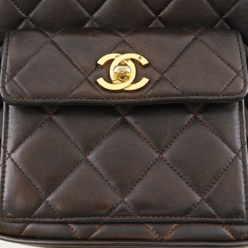 Chanel Brown Leather Backpack