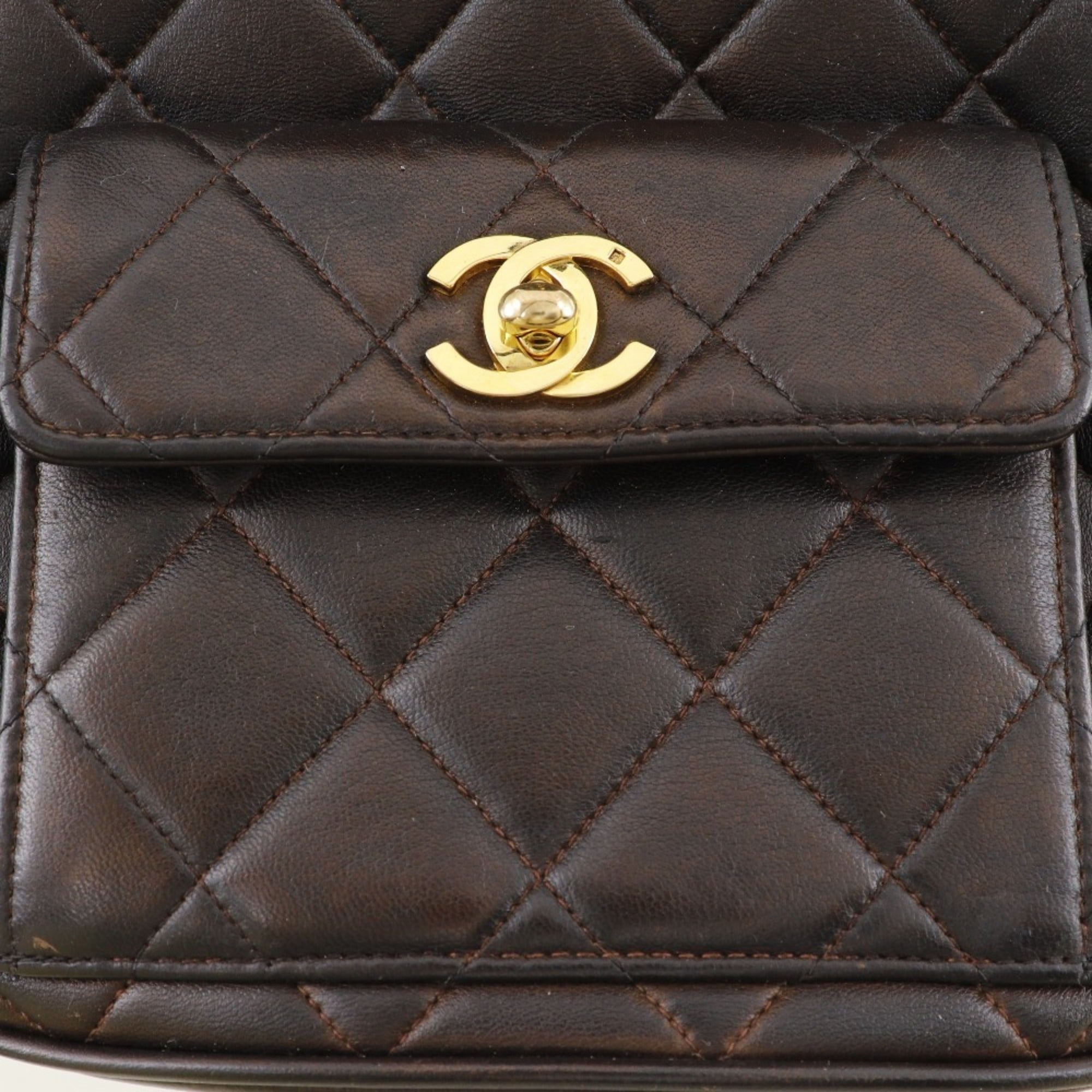 Chanel Brown Leather Backpack
