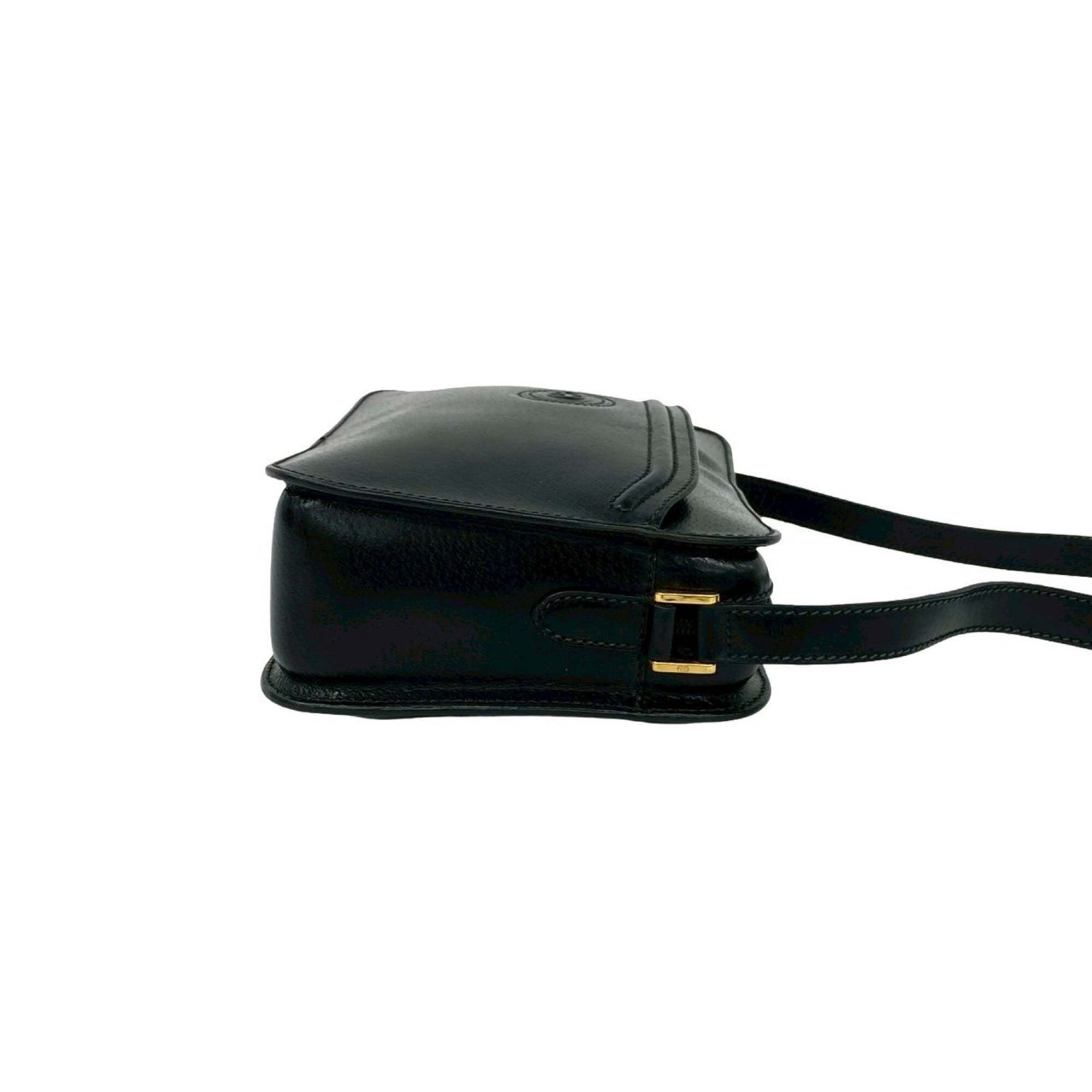 Gucci Black Leather Pochette Shoulder Bag (Pre-Owned)