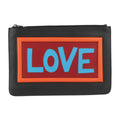 Fendi Black Multi-Color Leather Clutch Bag Handbag Pouch