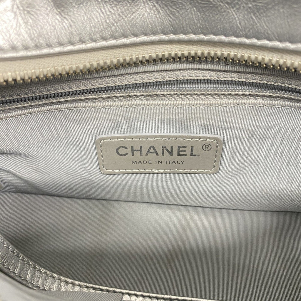 Chanel Silver Leather Shoulder Bag