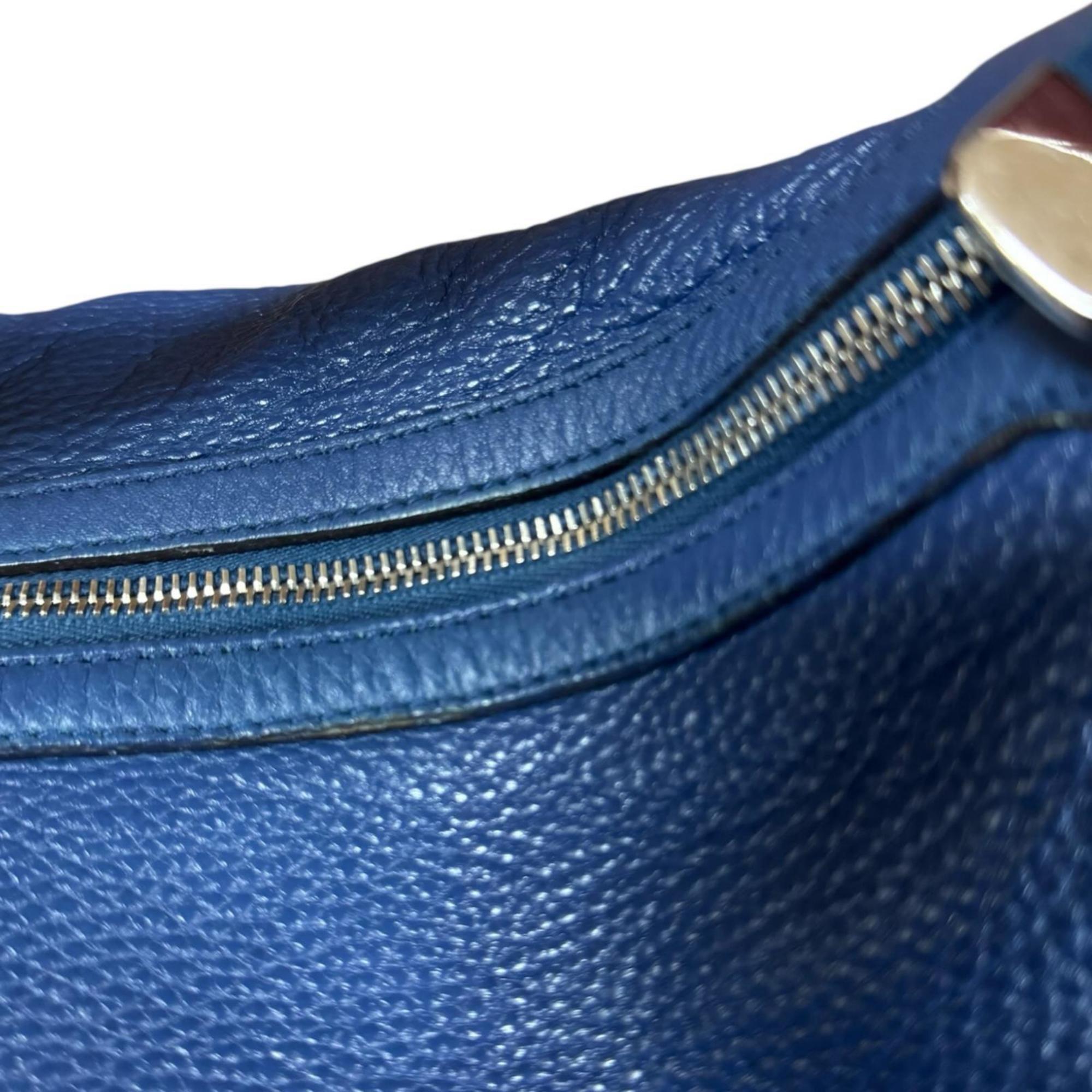 Gucci Blue Leather Shoulder Bag Tote Bag (Pre-Owned)