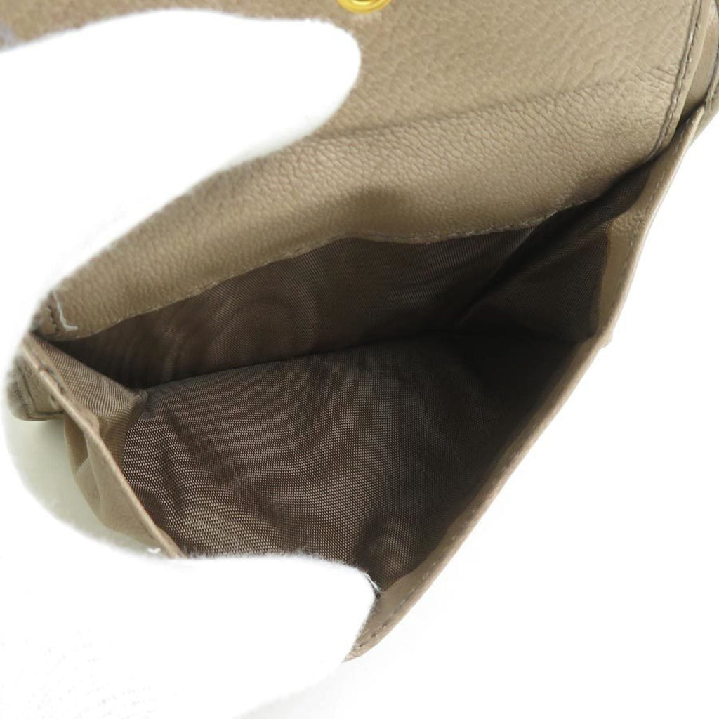 Prada Beige Leather Wallet (Tri-Fold)
