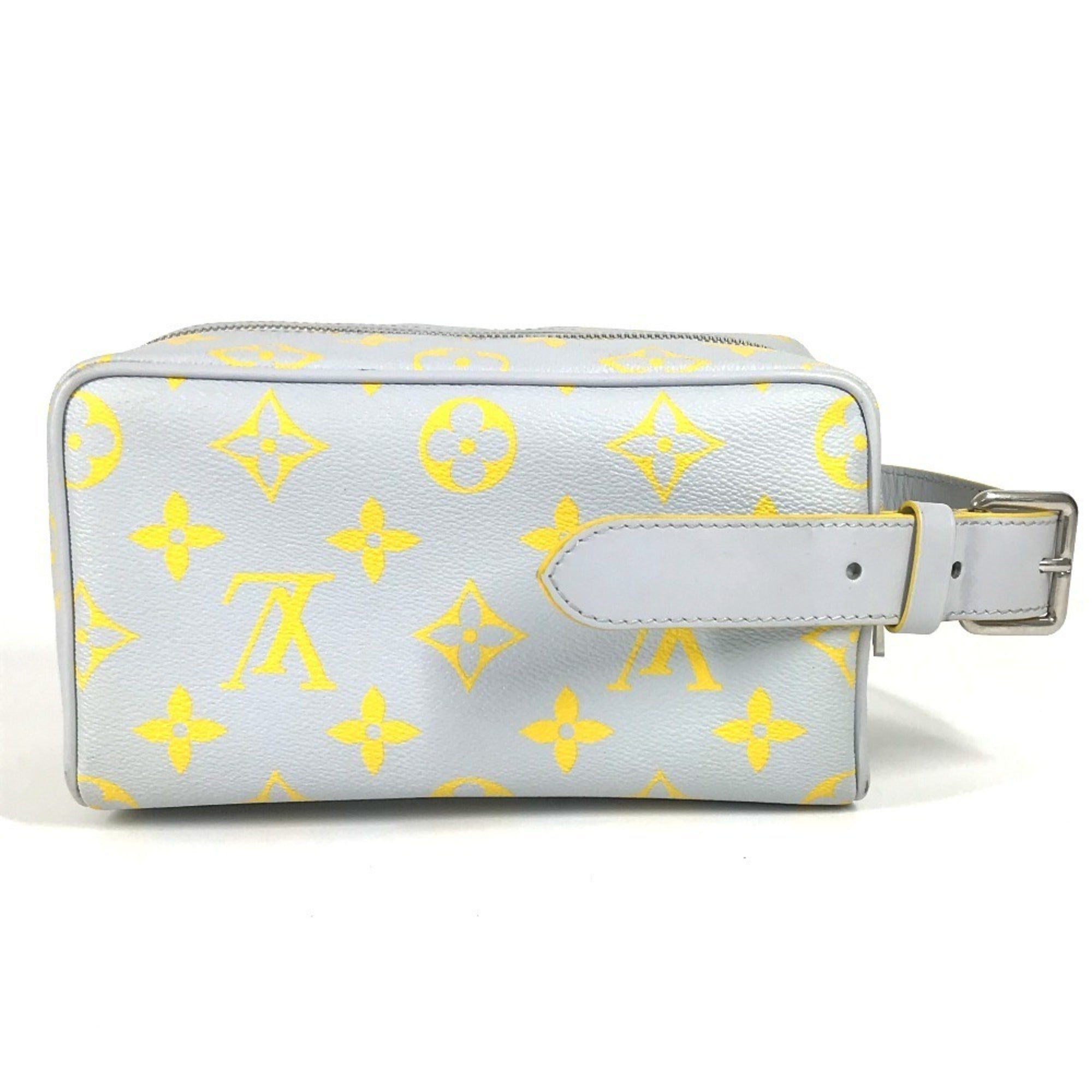 Louis Vuitton Gray Yellow Monogram Clutch Bag Pouch