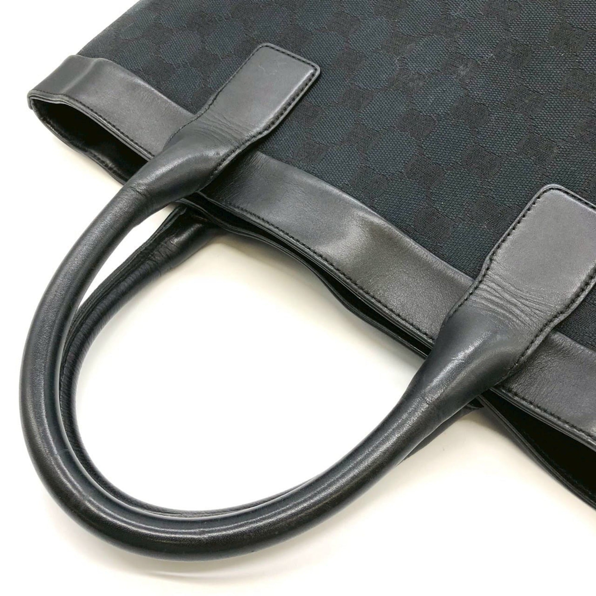Gucci Gg Canvas Black Gg Canvas Handbag Tote Bag (Pre-Owned)