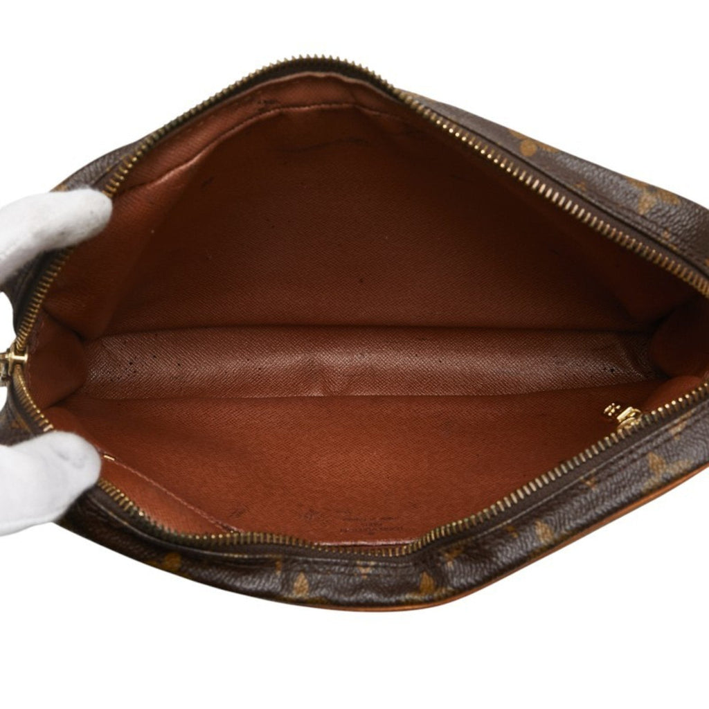 Louis Vuitton Brown Pvc Leather Clutch Bag Handbag