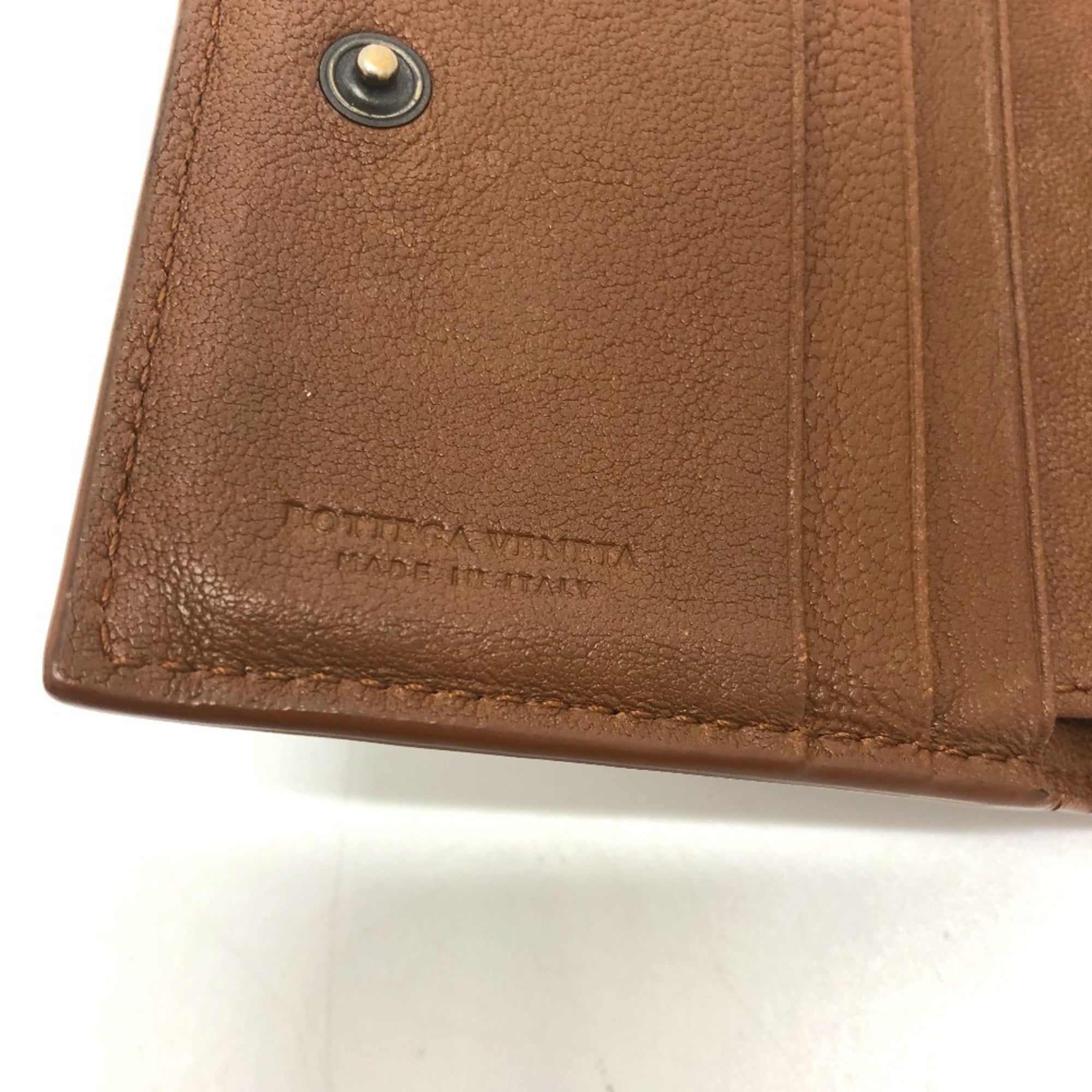 Bottega Veneta Intrecciato Brown Leather Wallet (Tri-Fold)
