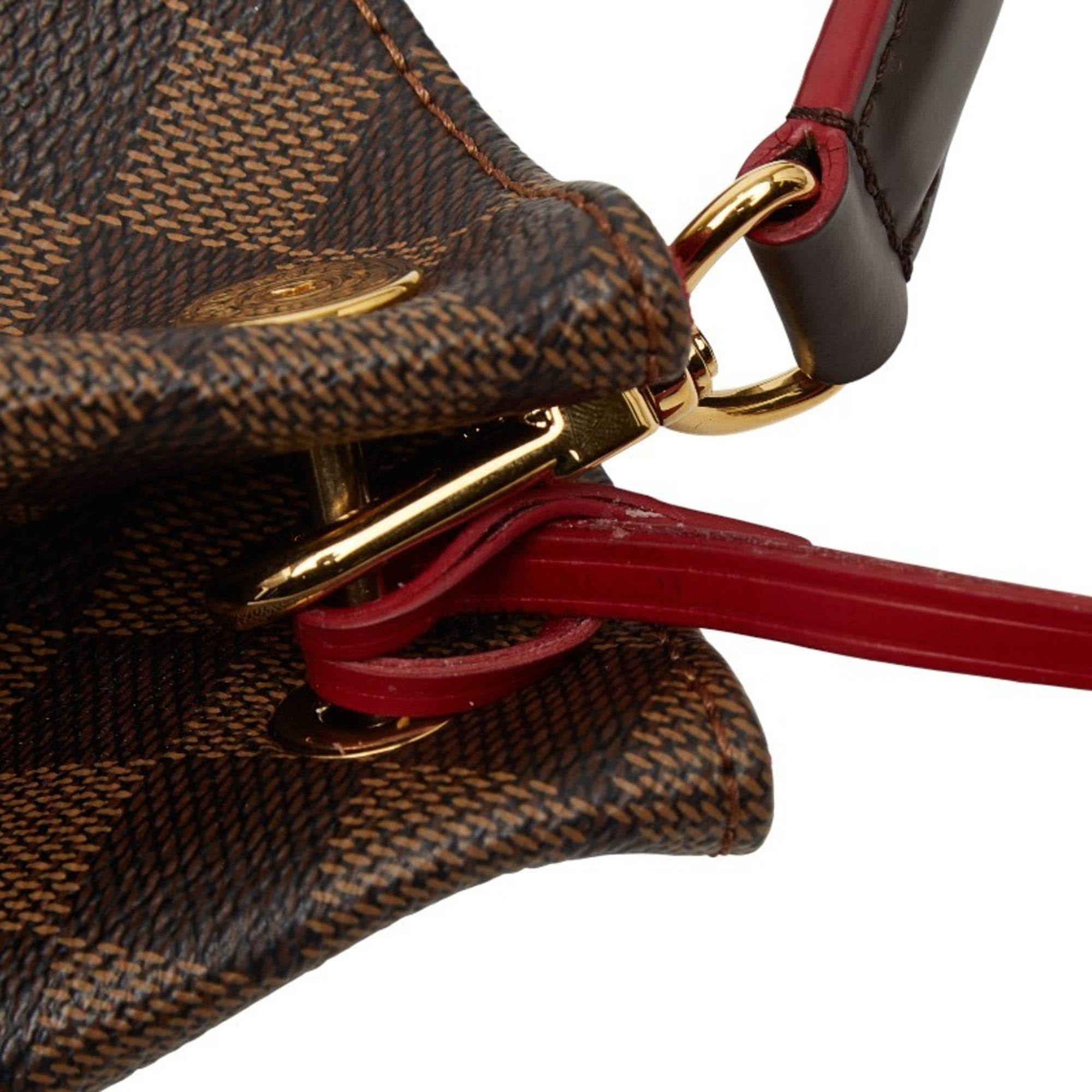 Louis Vuitton Brown Red Color Pvc Leather Shoulder Bag