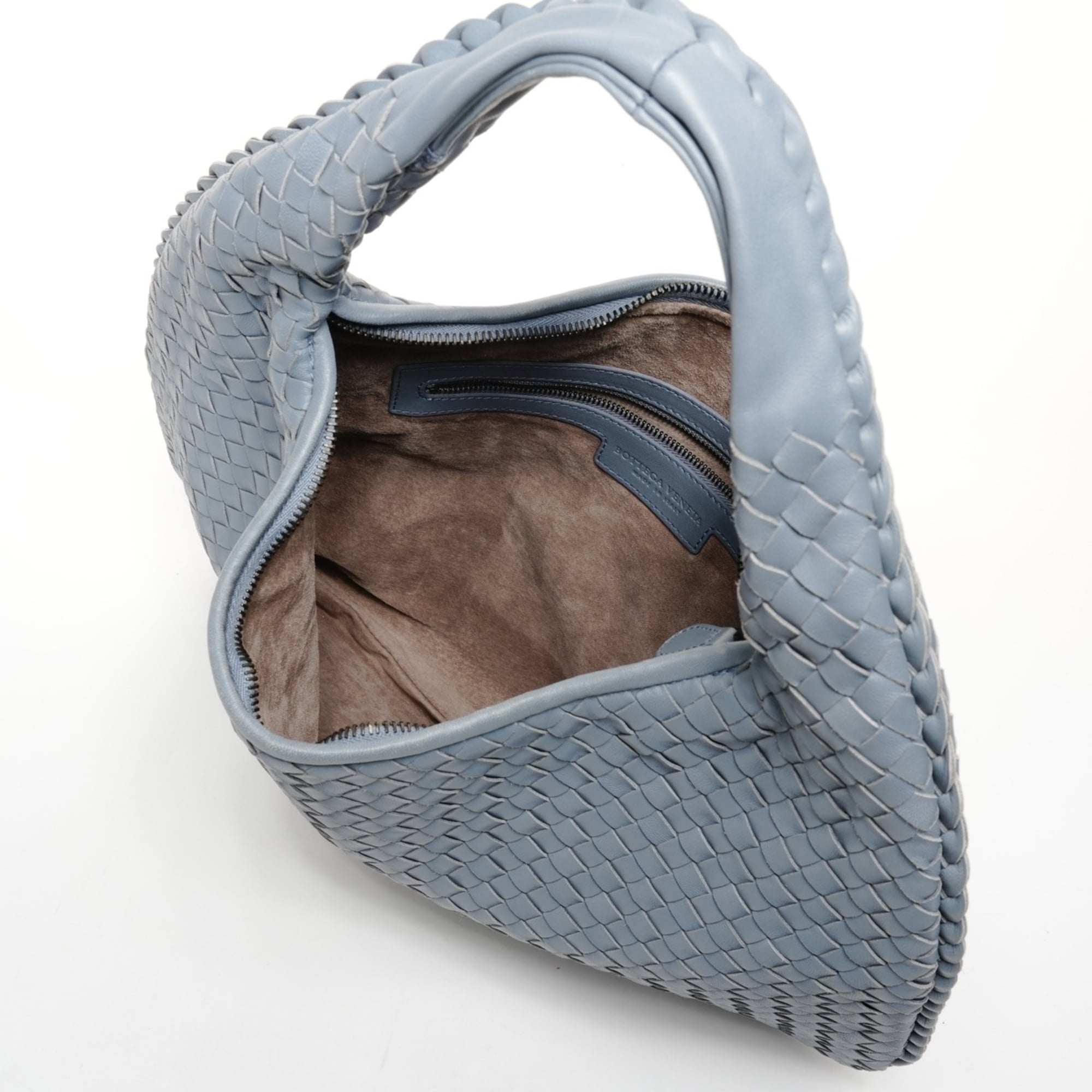 Bottega Veneta Intrecciato Gray Leather Shoulder Bag