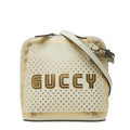 Gucci Gold White Leather Shoulder Bag (Pre-Owned)